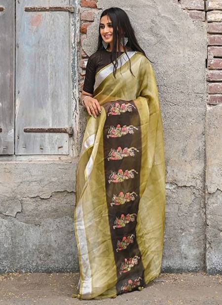 Brown Colour ASHIMA FINELADY New Designer Fancy Casual Wear Printed Saree Collection 3508
